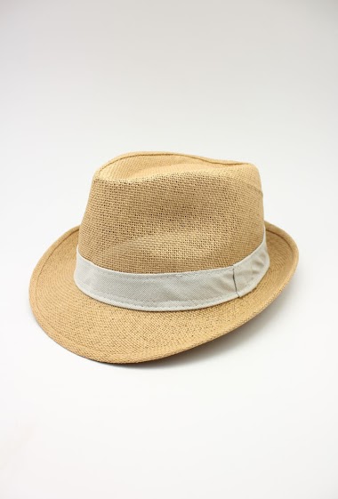 Wholesaler Hologramme Paris - Small brimmed beige paper Hats with a  contrasting ribbon