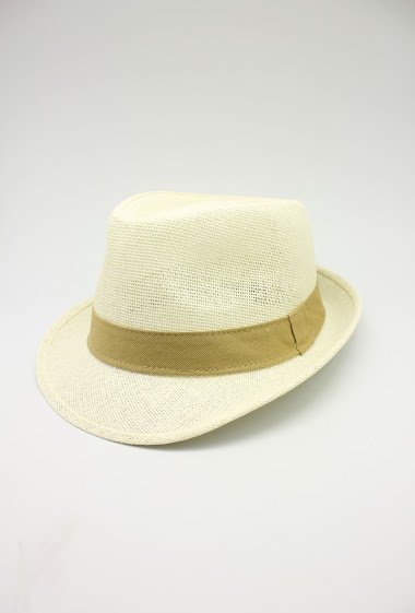 Wholesaler Hologramme Paris - Small brimmed white paper hats with contrasting ribbon