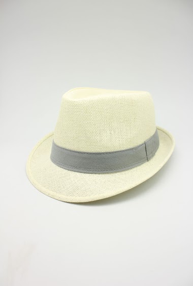 Wholesaler Hologramme Paris - Small brimmed white paper hats with contrasting ribbon