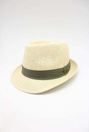 Wholesaler Hologramme Paris - Small brim natural paper hats with contrasting ribbon
