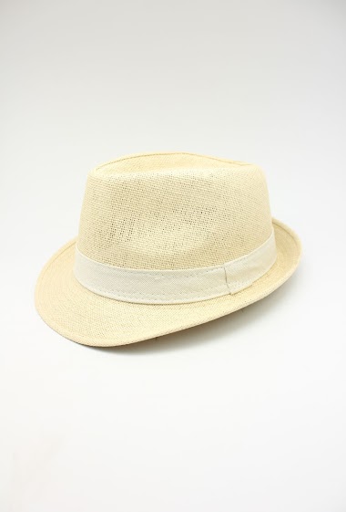 Großhändler Hologramme Paris - Small brim natural paper hats with contrasting ribbon