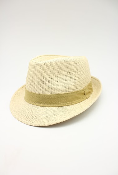 Mayorista Hologramme Paris - Small brim natural paper hat with contrasting ribbon