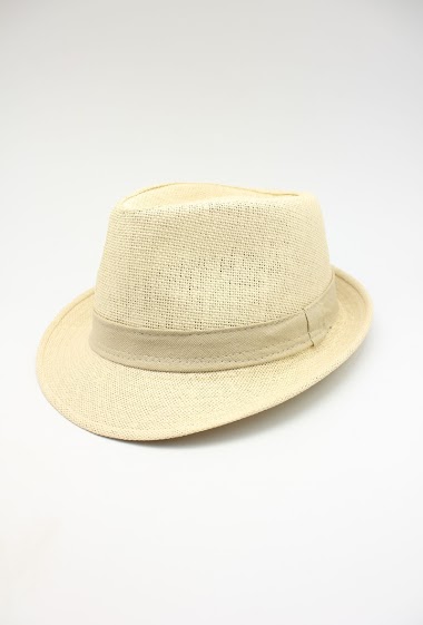 Mayorista Hologramme Paris - Small brim natural paper hat with contrasting ribbon