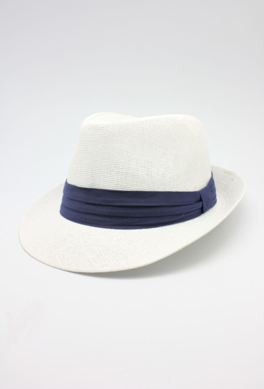 Wholesaler Hologramme Paris - Navy small ribbon brimmed paper hat