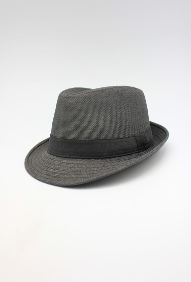 Plain paper hat with small brim Gros Grain Black