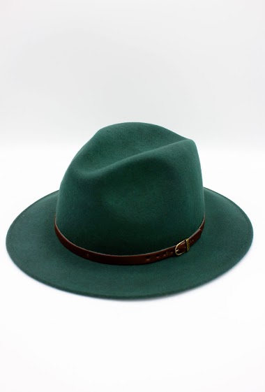 Großhändler Hologramme Paris - Classic wool Fedora hat with brown contrasting belt