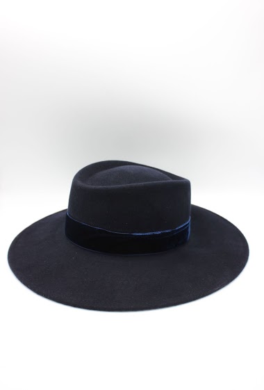 Wholesaler Hologramme Paris - Italian Hat with velvet ribbon in pure Wool