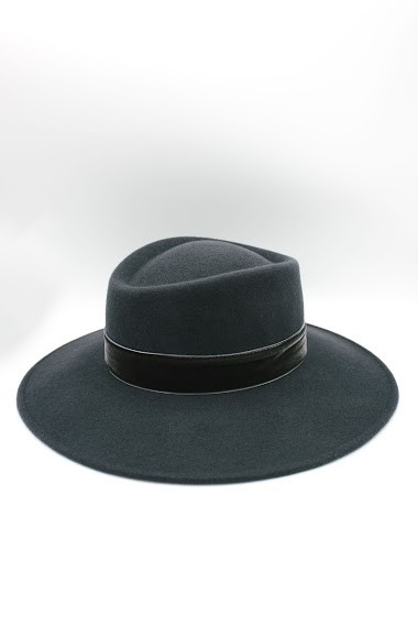 Wholesaler Hologramme Paris - Italian Hat with velvet ribbon in pure Wool