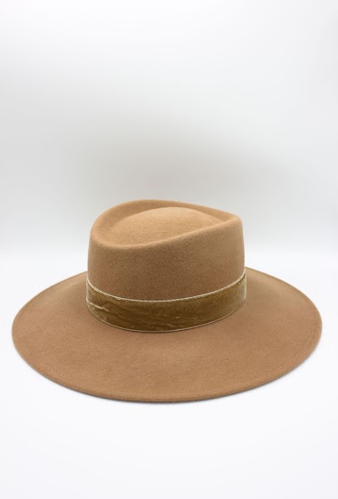 Wholesaler Hologramme Paris - Italian Hat with velvet ribbon in pure Wool