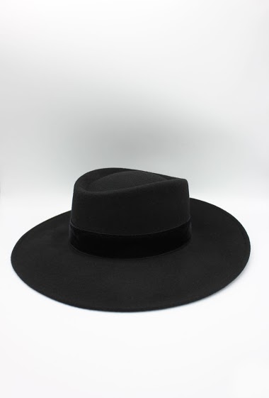 Wholesaler Hologramme Paris - Italian Hat with velvet ribbon in pure Wool