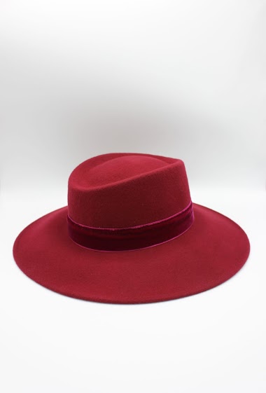 Großhändler Hologramme Paris - Italian Hat with velvet ribbon in pure Wool
