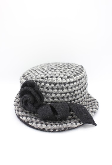 Wholesaler Hologramme Paris - Two-tone Wool Hat with Bow