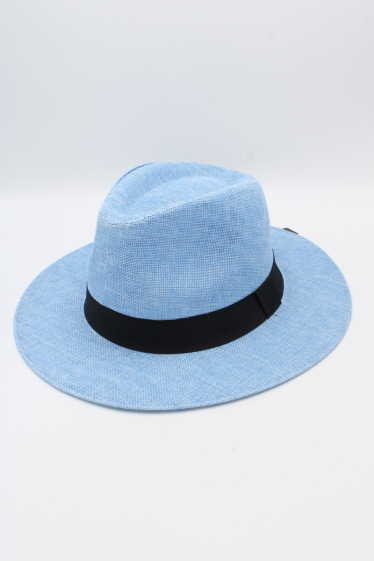 Großhändler Hologramme Paris - Breiter Hut aus Ripsband-Polyester, Schwarz