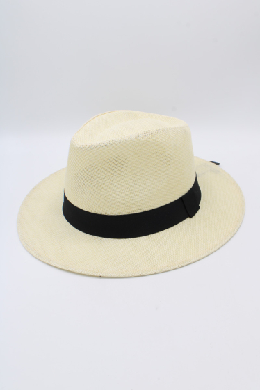 Großhändler Hologramme Paris - Breiter Hut aus Ripsband-Polyester, Schwarz
