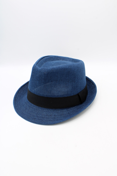 Großhändler Hologramme Paris - Schwarzer Hut aus Ripsband-Polyester mit kleiner Krempe