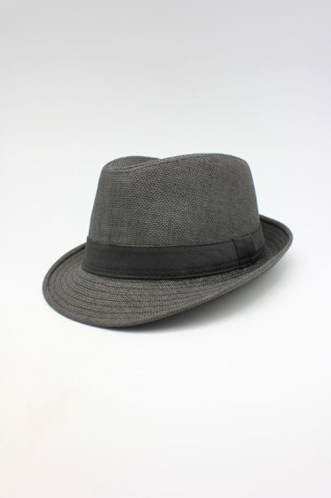 Großhändler Hologramme Paris - Schwarzer Grosgrain-Hut mit kleiner Krempe