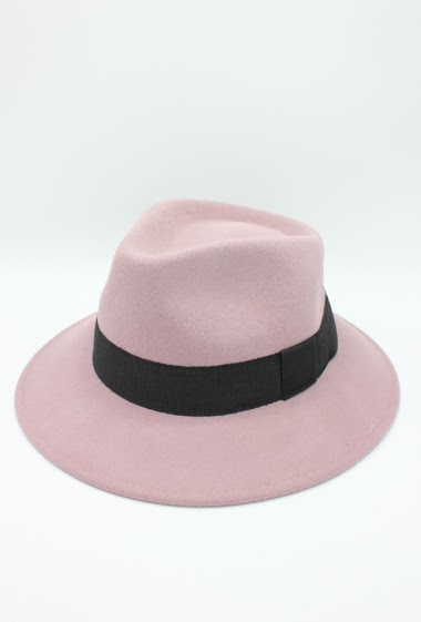 Großhändler Hologramme Paris - Italian fedora in classic pure wool with black ribbon