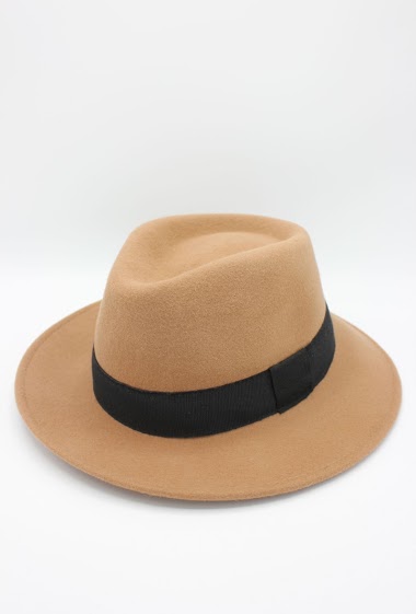 Wholesaler Hologramme Paris - Italian fedora in classic pure wool with black ribbon
