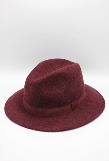 Großhändler Hologramme Paris - Italian fedora in classic heather wool with ribbon