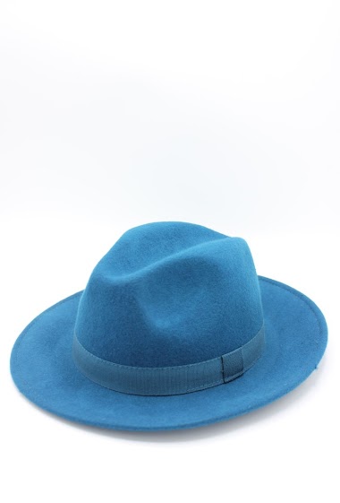 Großhändler Hologramme Paris - Italian fedora in classic pure wool with ribbon