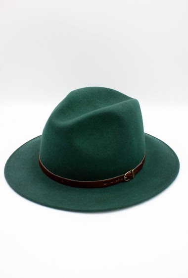 Wholesaler Hologramme Paris - Italian fedora in classic pure wool with leather belt