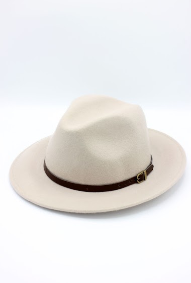 Wholesaler Hologramme Paris - Italian fedora in classic pure wool with leather belt