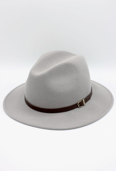 Mayorista Hologramme Paris - Italian fedora in classic pure wool with leather belt