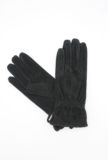 Großhändler Hologramme Paris - Black pig leather gloves