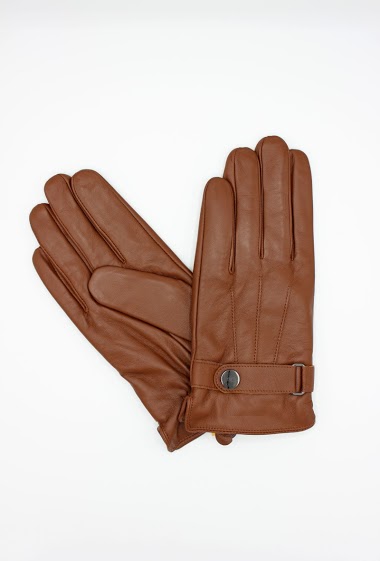 Mayorista Hologramme Paris - Leather GLOVES with fleece lining for Men