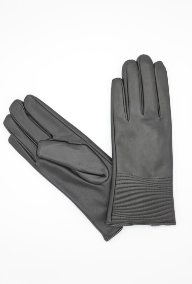 Wholesaler Hologramme Paris - Fleece lining faux leather gloves
