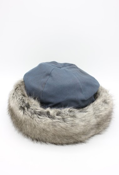 Wholesaler Hologramme Paris - Toque in water-repellent biker fabric with synthetic fur Portugal