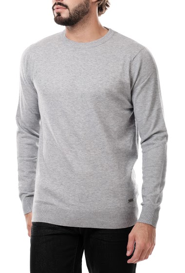 Grossiste Hopenlife - Pull fine maille uni col rond  homme