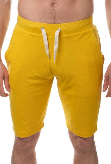 Wholesaler Hopenlife - Plain pique knit Bermuda shorts for men
