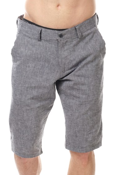 Wholesaler Hopenlife - Plain linen Bermuda shorts for men