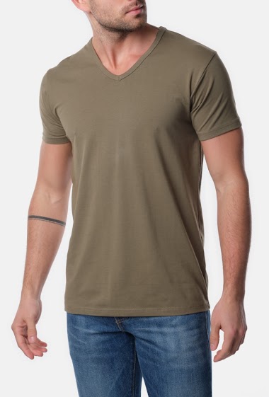 Wholesaler Hopenlife - Men's short-sleeved plain V-neck t-shirt