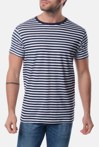 Wholesaler Hopenlife - Men's short-sleeved round neck striped t-shirt