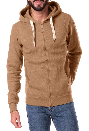 Wholesaler Hopenlife - Men's plain piquÃ© knit fleece hooded sweatshirt vest