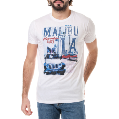Grossiste Hopenlife - T-shirt MALIBU imprimé : Fin de série