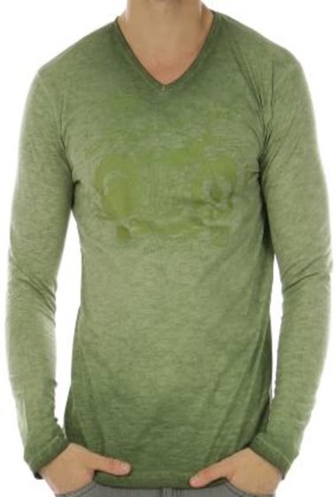 Wholesaler Hopenlife - Men's printed faded long-sleeved T-shirt