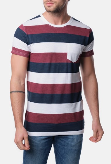 Wholesaler Hopenlife - Men's short-sleeved round-neck striped t-shirt