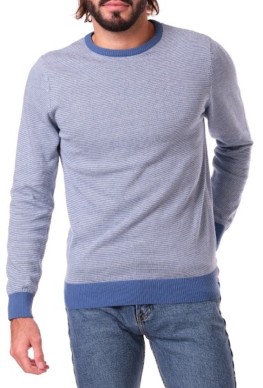 Grossiste Hopenlife - Pull fine maille uni col rond homme