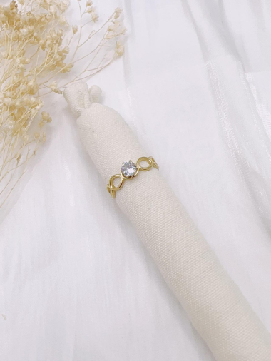 Wholesaler H&T Bijoux - Adjustable stainless steel ring.