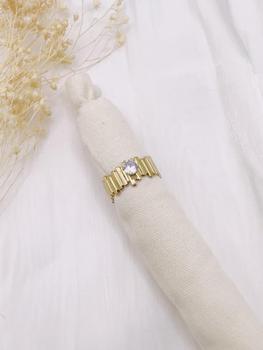 Wholesaler H&T Bijoux - Adjustable stainless steel ring.