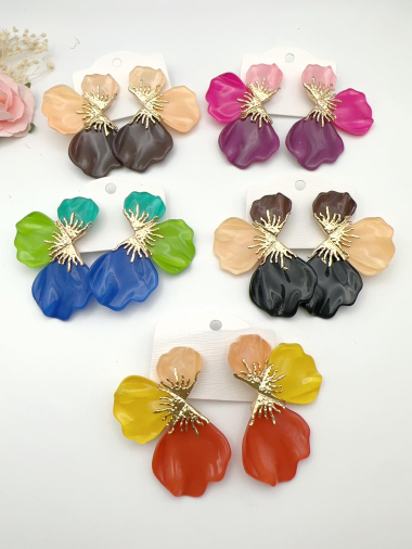 Wholesaler H&T Bijoux - Fancy acrylic earrings.