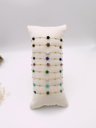 Wholesaler H&T Bijoux - Stainless steel and natural stone bracelet.