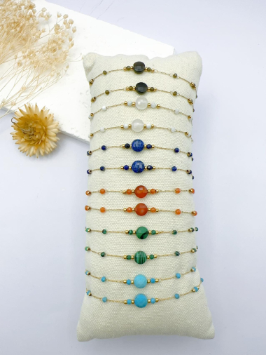 Wholesaler H&T Bijoux - Steel bracelet + stones