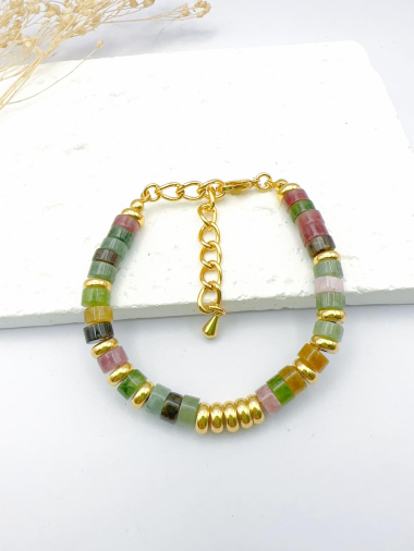 Wholesaler H&T Bijoux - Steel bracelet + stones