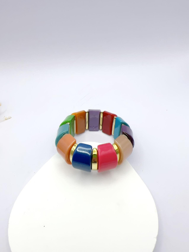 Grossiste H&T Bijoux - Bracelet acrylique élastique.