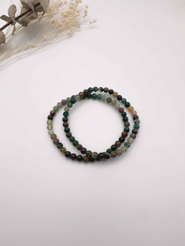 Grossiste H&T Bijoux - Bracelet élastique pierre