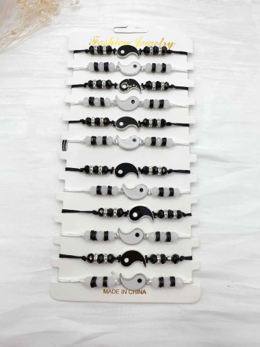 Grossiste H&T Bijoux - Bracelet tissu ajustable